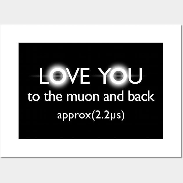 Love you to the muon and back Wall Art by Blacklinesw9